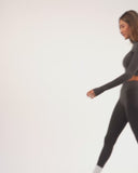 Mirage Graphite Long Sleeve Zip Top