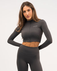 Mirage Graphite Long Sleeve Zip Top