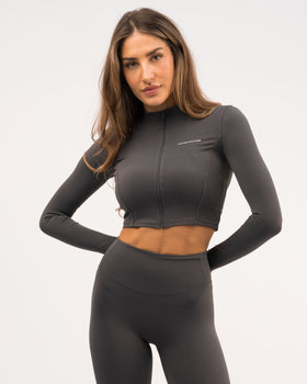 Mirage Graphite Long Sleeve Zip Top