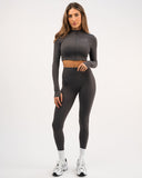Mirage Graphite Long Sleeve Zip Top