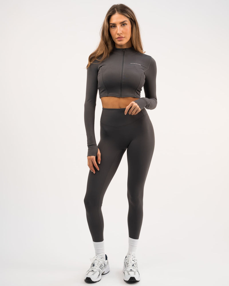 Mirage Graphite Long Sleeve Zip Top