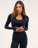 Mirage Navy Blue Long Sleeve Zip Top
