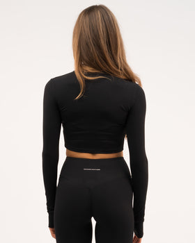 Mirage Black Long Sleeve Zip Top